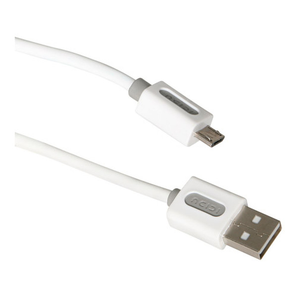 ICIDU USB A-B Micro Cable 2m White 2m USB A Micro-USB B Weiß