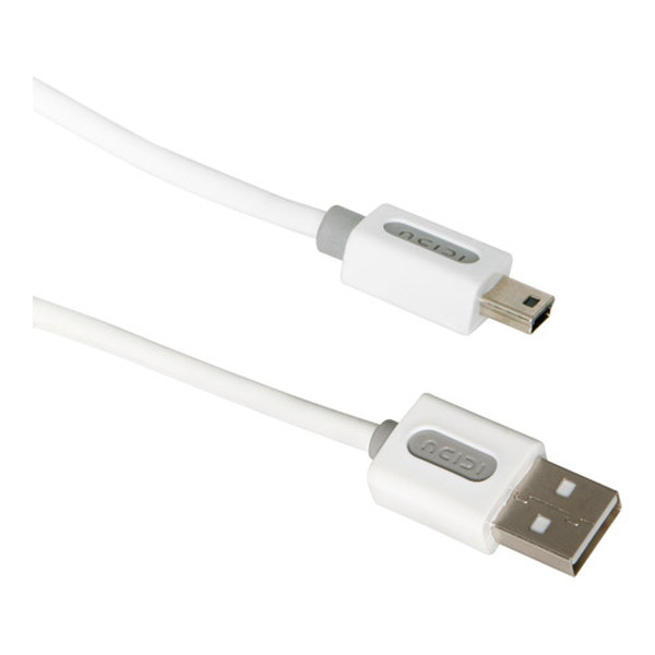 ICIDU USB 2.0 A-Bm Cable 1m White 1m USB A Mini-USB B White