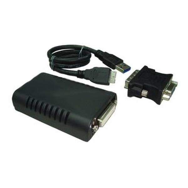LyCOM VA-102 USB 3.0 VGA, DVI Черный кабельный разъем/переходник