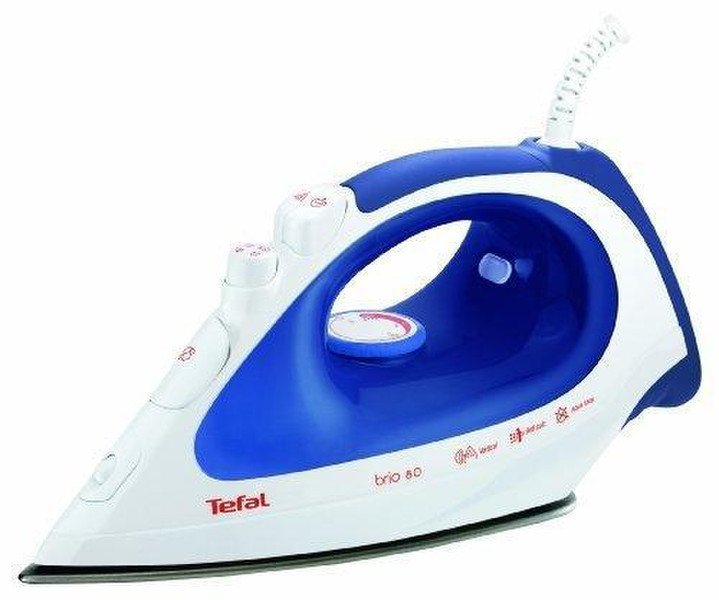 Tefal Brio FV3080 Dry & Steam iron Teflon soleplate 2200Вт Синий, Белый