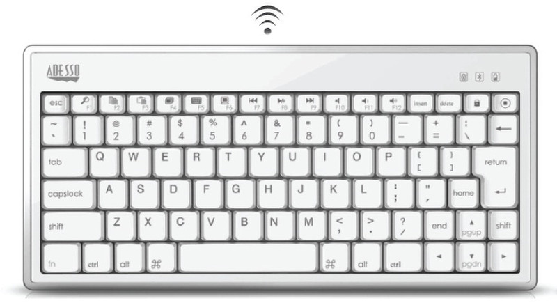 Adesso mini 1010 Bluetooth QWERTY English White mobile device keyboard