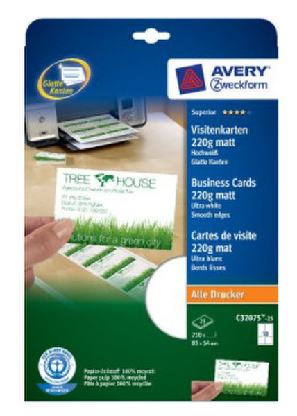 Avery C32075-25 визитная карточка
