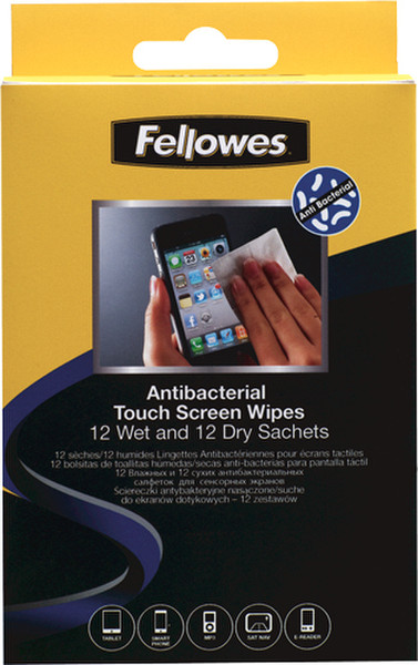 Fellowes 2211813 Экраны/пластмассы Equipment cleansing wet & dry cloths набор для чистки оборудования