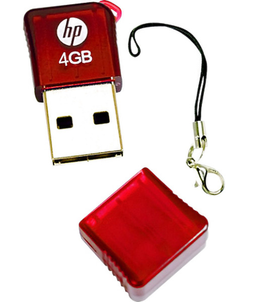 HP v165w 4GB 4ГБ USB 2.0 Type-A Красный USB флеш накопитель