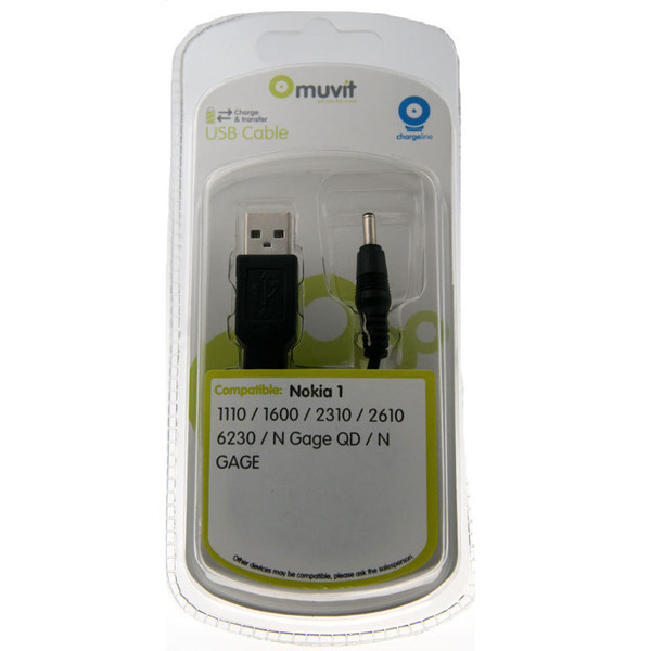 Muvit USBK750 USB Черный дата-кабель мобильных телефонов