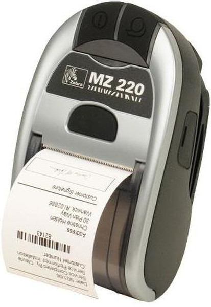 Zebra MZ 220 Прямая термопечать Mobile printer 203 x 203dpi Серый, Cеребряный