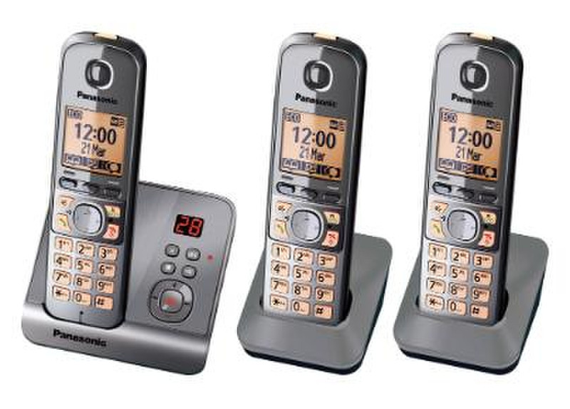 Panasonic KX-TG6723 DECT Идентификация абонента (Caller ID) Серый
