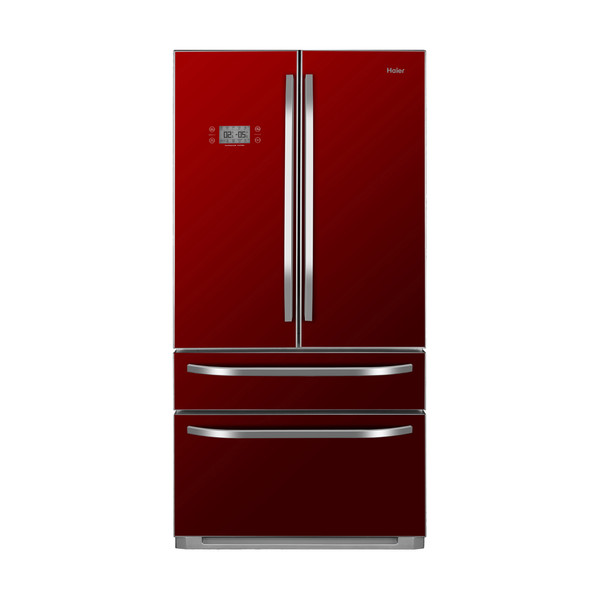 Haier HB21FGRAA freestanding 543L A+ Red side-by-side refrigerator