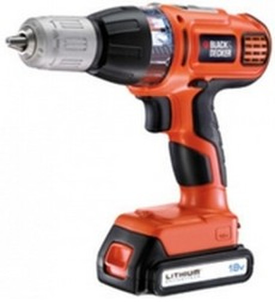 Black & Decker ASL186K Дрель с рукояткой пистолетного типа Литий-ионная (Li-Ion) 1.3А·ч Черный, Красный аккумуляторная комби-дрель