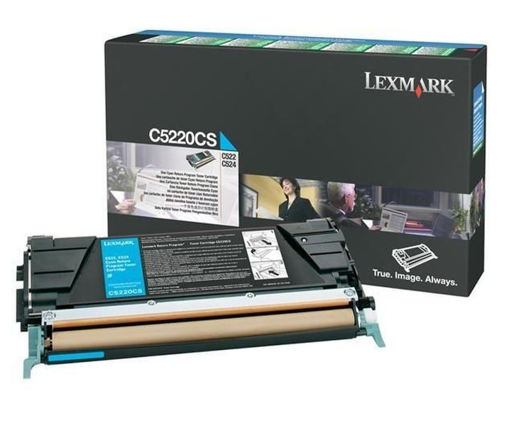 Lexmark C5220CS Laser cartridge 3000страниц Бирюзовый тонер и картридж для лазерного принтера