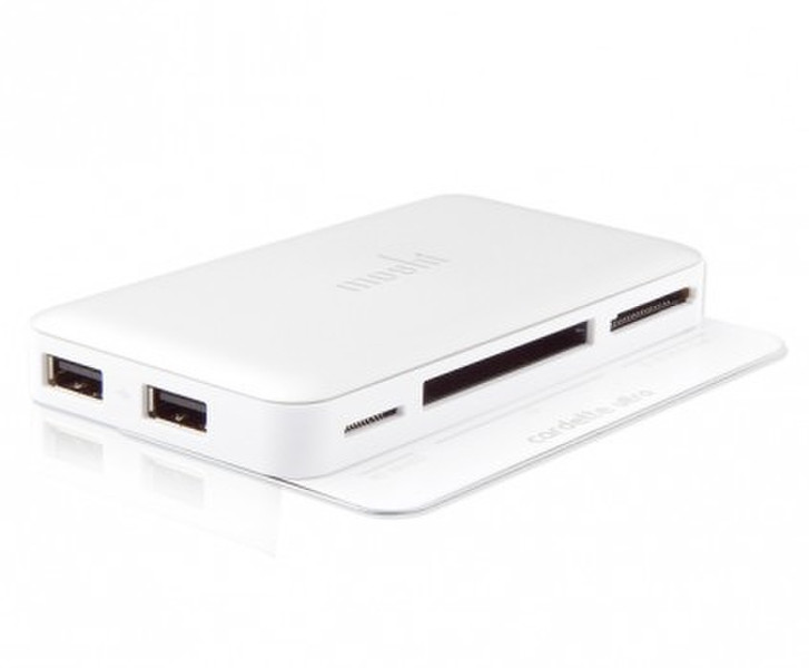 Moshi Cardette Ultra Silver USB 2.0 Белый устройство для чтения карт флэш-памяти