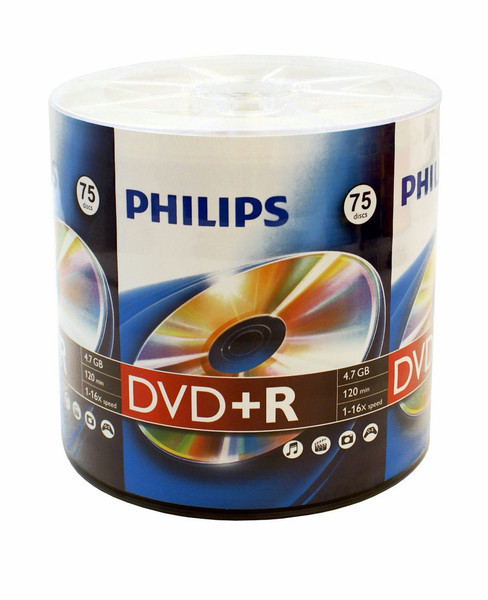 Philips DR4S6Q75F/27 4.7ГБ DVD-R 75шт чистый DVD