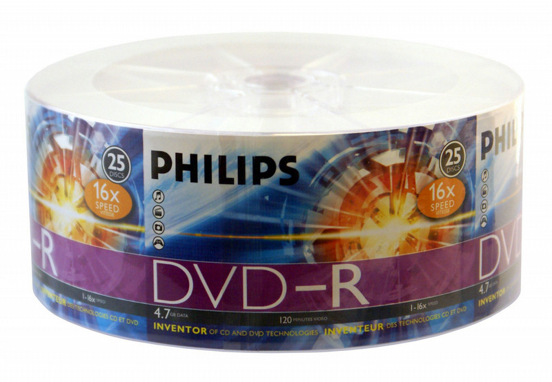 Philips DM4S6Q25F/17 4.7ГБ DVD-R 25шт чистый DVD