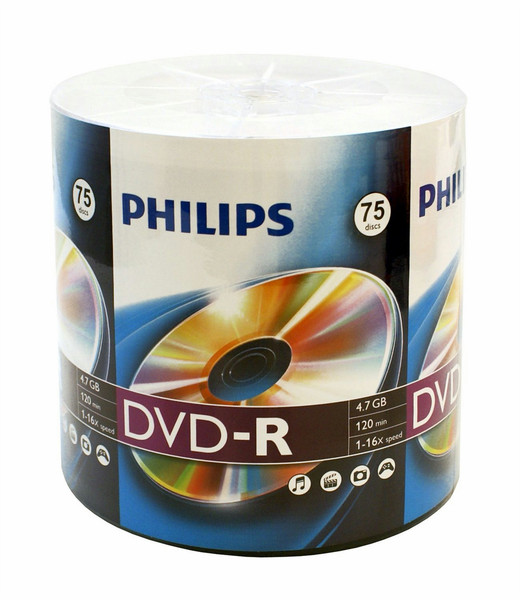 Philips DM4S6Q75F/17 4.7ГБ DVD-R 75шт чистый DVD