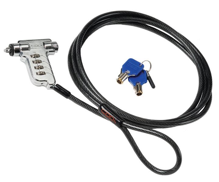 CODi A02029 Black,Chrome cable lock