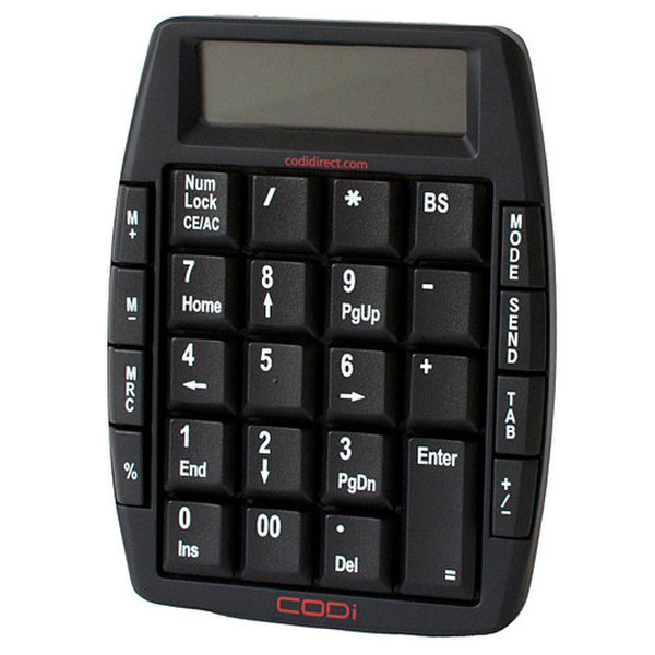 CODi USB Keypad/Calculator Combo Pocket Financial calculator Black