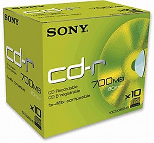 Sony CD-R 80/700 48x Jewel Case pack 8 Promo "+2" CD-R 700MB 10pc(s)