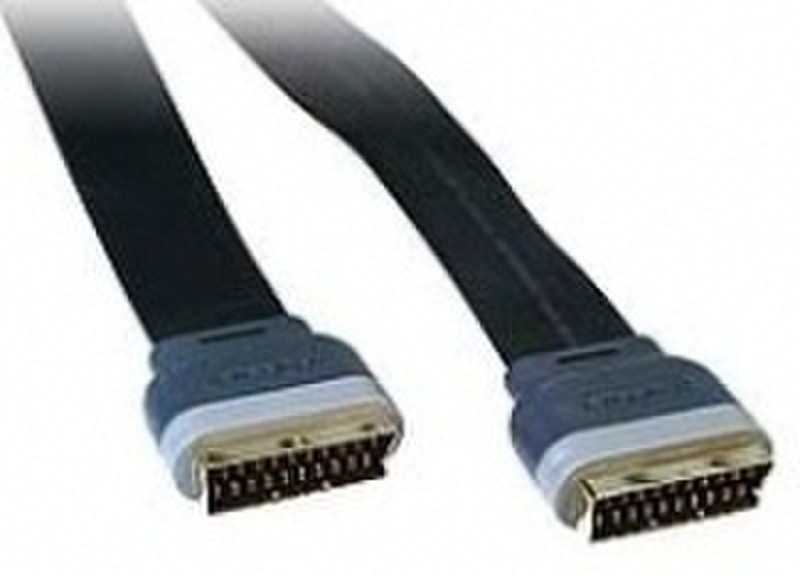 Belkin PureAV Blue Series Flat Scart cable 3.7m 3.7m Black SCART cable