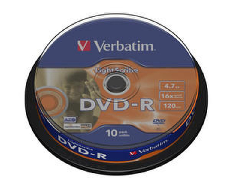 Verbatim DVD-R Lightscribe V1.2 4.7ГБ DVD-R 10шт