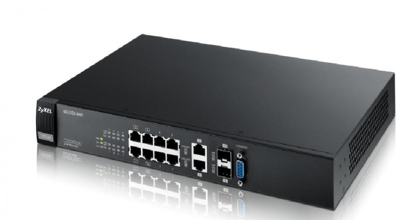 ZyXEL GS2200-8HP gemanaged L2 Gigabit Ethernet (10/100/1000) Energie Über Ethernet (PoE) Unterstützung Schwarz