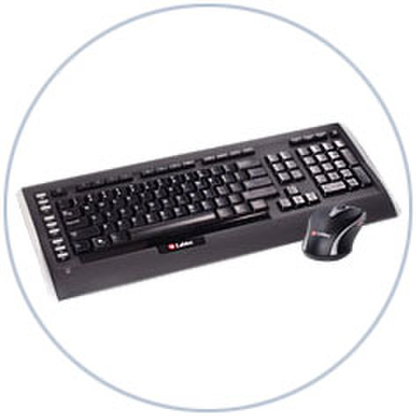 Labtec Laser wireless desktop 1200 Беспроводной RF QWERTY Черный клавиатура