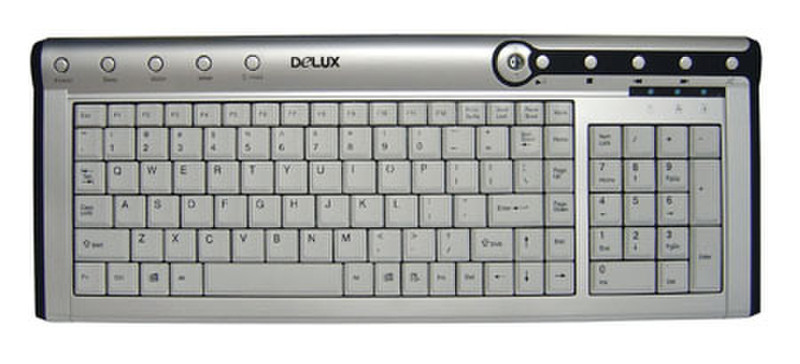 Delux DLK-5005 - Multimedia keyboard USB+PS/2 QWERTY Grau Tastatur