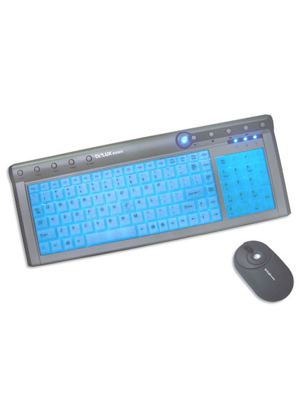 Delux DLK-5006+DLM-337 - Wired keyboard and mouse USB+PS/2 Blue keyboard