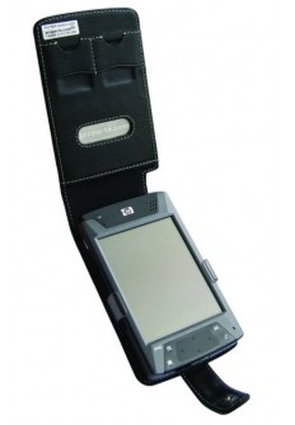 Proporta Alu-Leather Case (HP iPAQ hx4700 Series) - Flip Type Leather Black