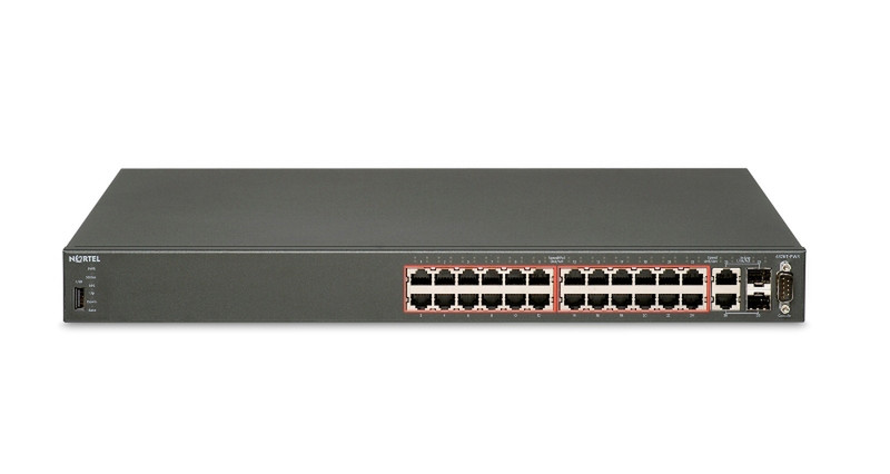 Nortel Ethernet Routing Switch 4526T-PWR Управляемый Power over Ethernet (PoE) Черный