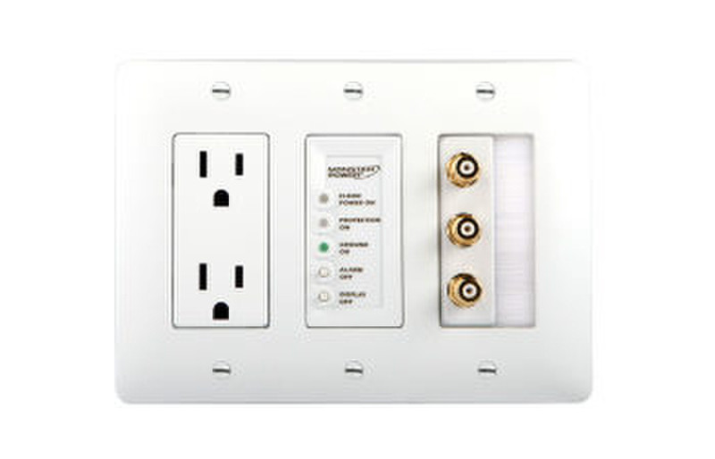 Monster Cable In-Wall PowerCenter 2AC outlet(s) Weiß Spannungsschutz