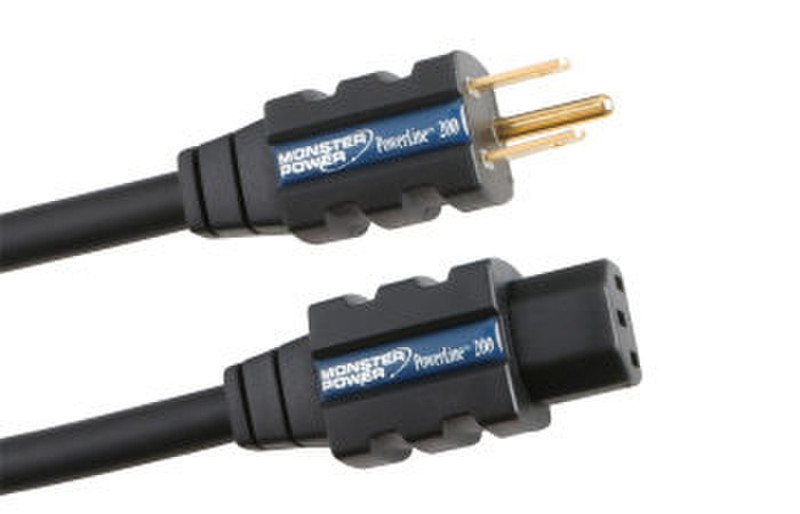 Monster Cable 8ft Low Noise Detachable IEC Power Cord 2.4m Schwarz Stromkabel