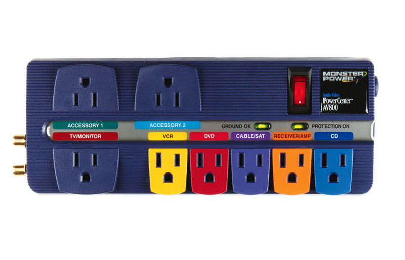 Monster Cable PowerCenter™ AV 800 with Surge Protection 8AC outlet(s) 2.43m surge protector
