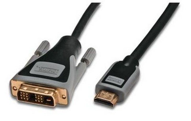 Digitus DB-330302-050-D 5м HDMI DVI-D Черный, Серый адаптер для видео кабеля