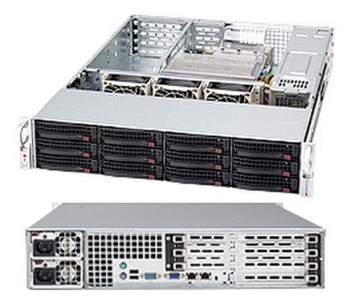 Supermicro SuperChassis 826E1-R800UB (Black) Niederprofil (superflach) 800W Schwarz Computer-Gehäuse