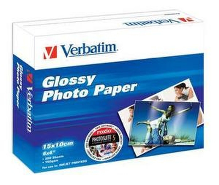 Verbatim Glossy Photo Paper 10x15cm 150gsm 200pk incl. Roxio Software photo paper