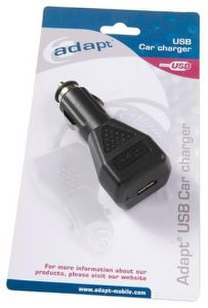 Adapt USB Car Charger Auto Black mobile device charger