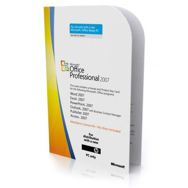 HP Microsoft Office Professional 2007 Activation License - Media-less License