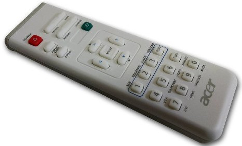 Acer VZ.J6700.001 Инфракрасный беспроводной Push buttons Серый, Белый пульт дистанционного управления