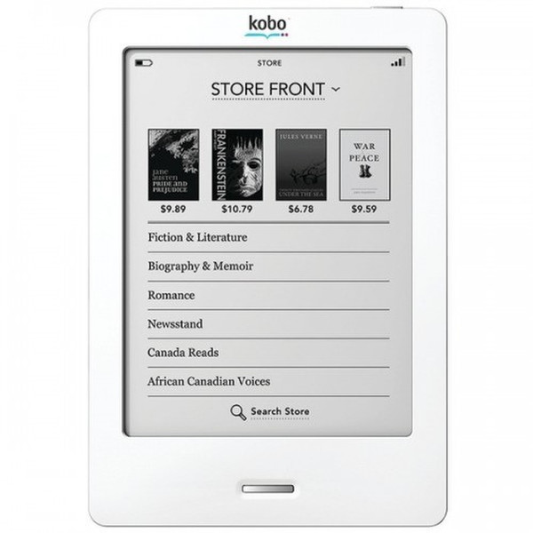 Kobo Touch 6Zoll Touchscreen 2GB WLAN Silber, Weiß eBook-Reader