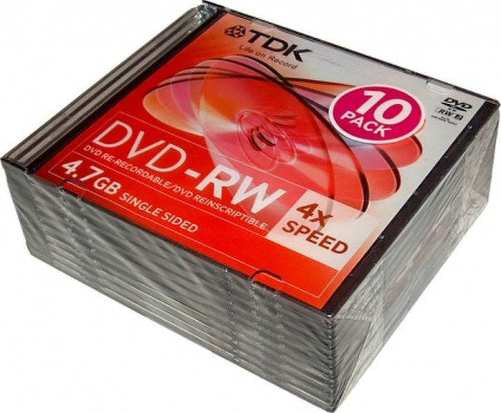 TDK DVD+RW 4x 10-pack 4.7GB DVD+RW 10pc(s)