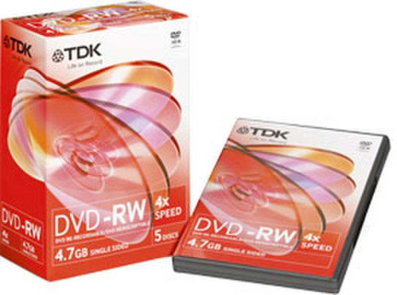 TDK DVD-RW 4x Videobox 5-pack 4.7GB DVD-RW 5pc(s)