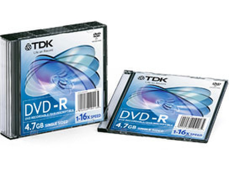 TDK DVD-R 16 x Slimcase 4.7GB DVD-R 10Stück(e)