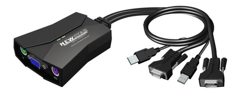 Newstar KVM Switch 2ports USB PC Tastatur/Video/Maus (KVM)-Switch