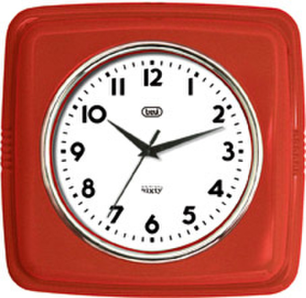 Trevi OM 3312 S Quartz wall clock Square Red
