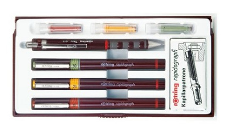 Rotring Rapidograph 0.25/0.35/0.5 Capped Black 4pc(s)