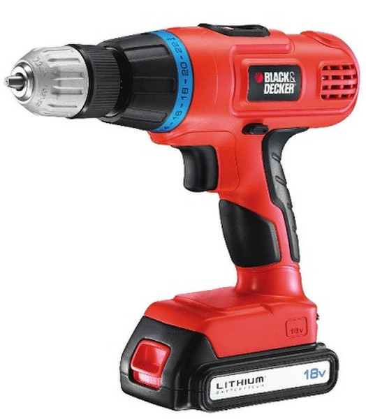 Black & Decker EPL188K Дрель с рукояткой пистолетного типа Литий-ионная (Li-Ion) Черный, Оранжевый аккумуляторная комби-дрель