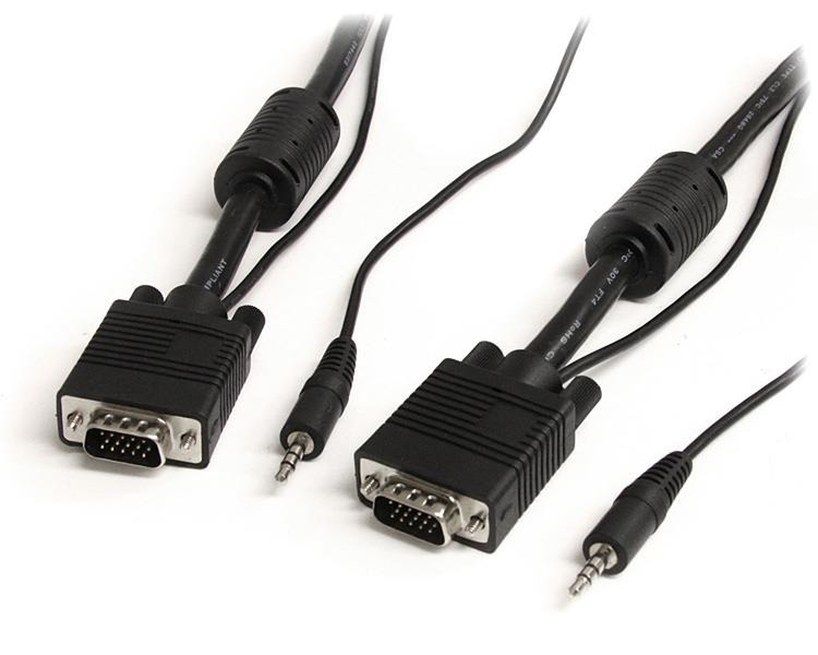 StarTech.com 10m Monitor-VGA-Koaxial-Videokabel mit Audio für hohe Auflösung - HD15 Stecker/Stecker