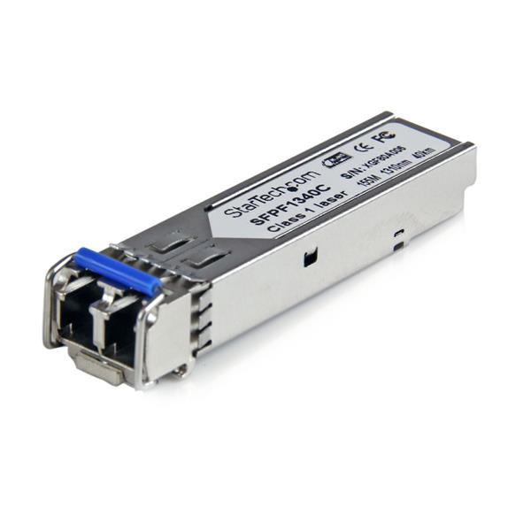 StarTech.com Cisco Compatible 100 Mbps Fiber SFP Transceiver Module SM LC w/ DDM – 40 km (Mini-GBIC)