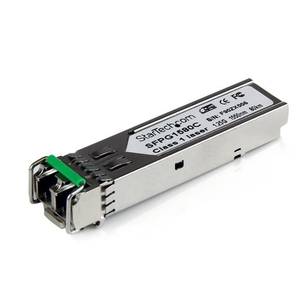 StarTech.com Cisco Compatible Gigabit Fiber SFP Transceiver Module SM LC w/ DDM – 80 km (Mini-GBIC)