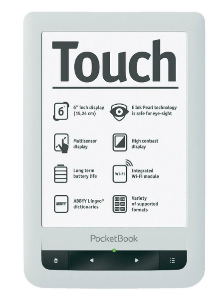 Pocketbook Touch 622 6" Сенсорный экран 2ГБ Wi-Fi Черный, Белый электронная книга